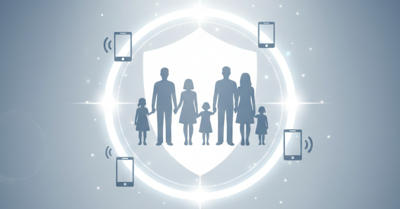 スマホと一緒に家族が守られている