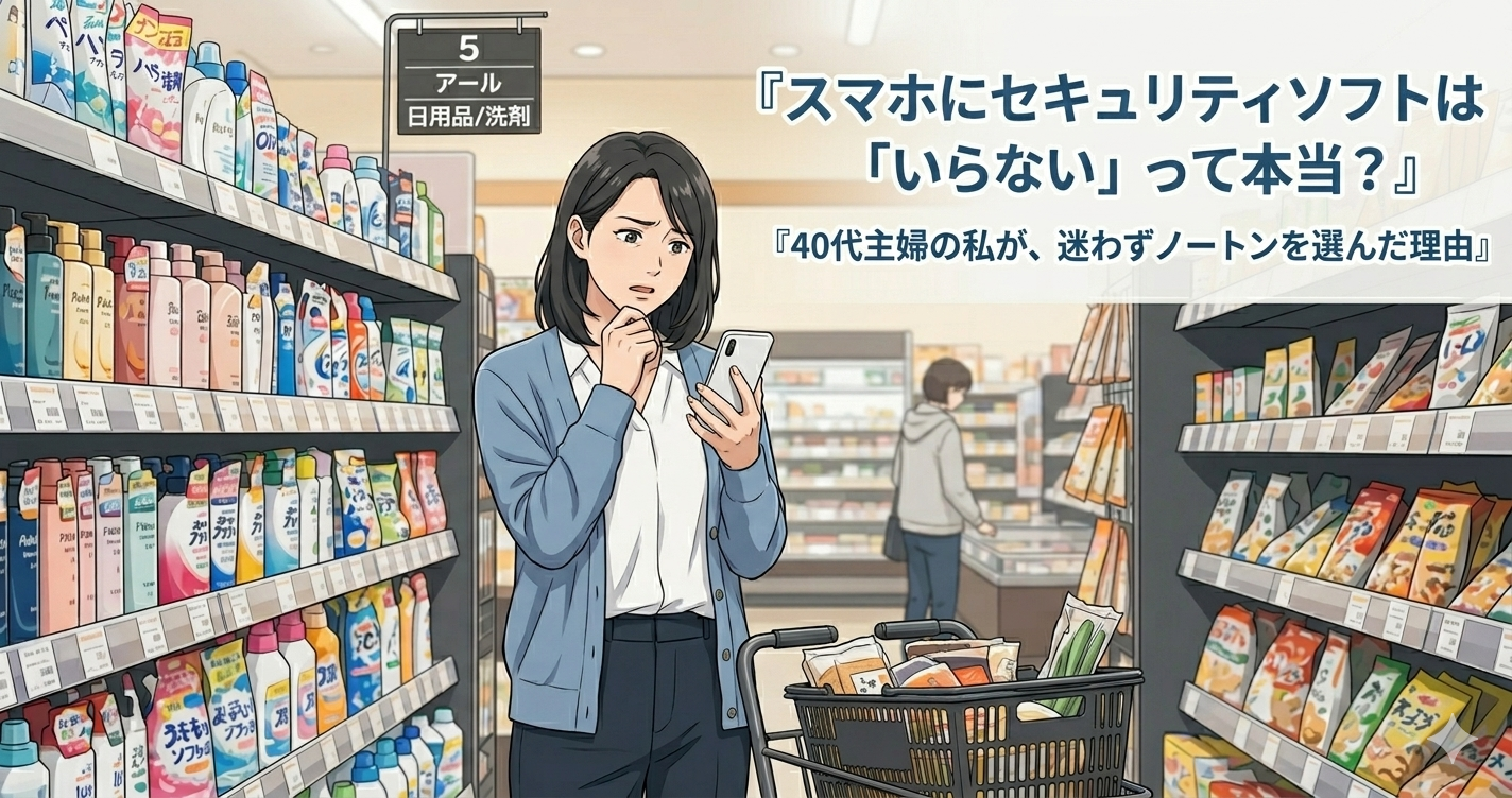 スーパーでスマホを見ながら困っている女性